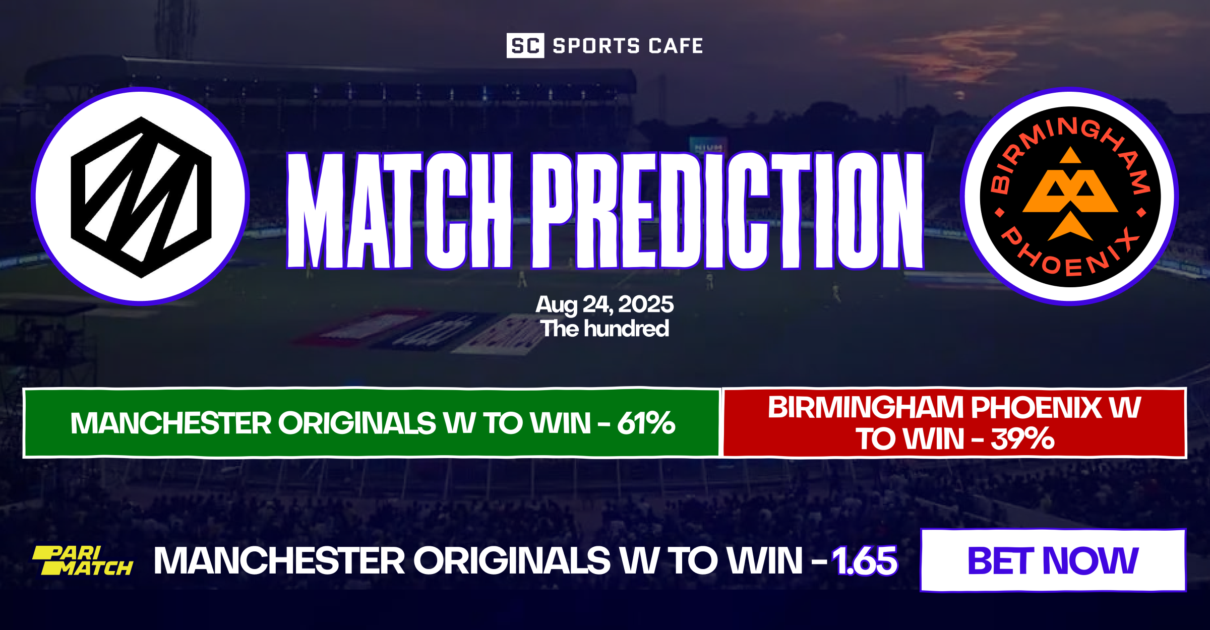 Manchester Originals Women vs Birmingham Phoenix Women